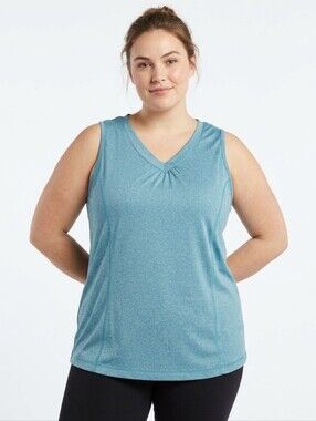 Danskin Dri More Plus Size Sleeveless Blue Women's Top
